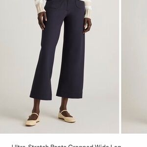 Quince ultra stretch ponte cropped wide leg pants